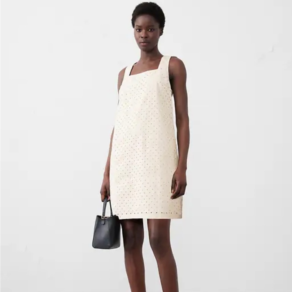 NWT Eyelet Cream Sleeveless Dress Banana Republic
